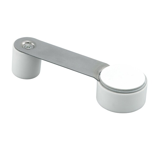 Prime-Line Door Stop w/ Door Retainer on Pivoting Arm, White, w/Adhesive Back, For 1-3/4 in. Thick Door - U 101112