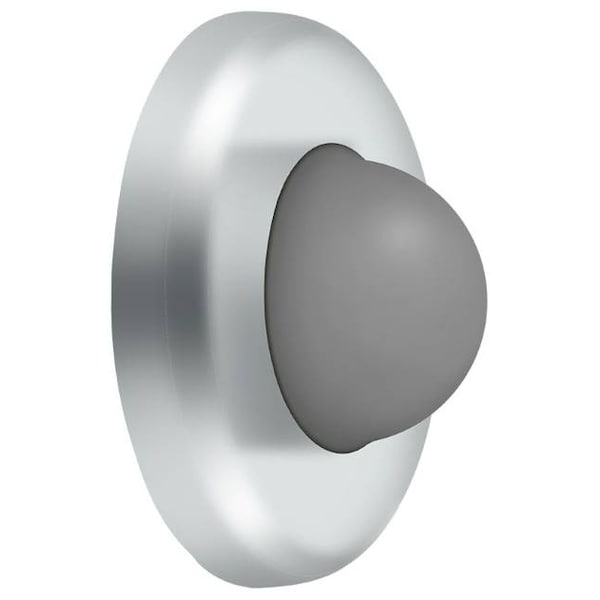 Deltana Wall Mount Convex Flush Bumper, 2-1/2" Diameter Bright Chrome - WBC250U26