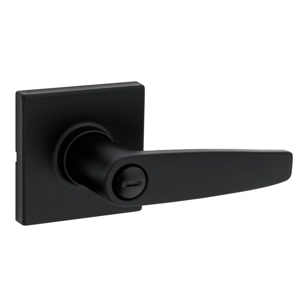 Safelock Winston Lever Square Rose Push Button Privacy Lock with RCAL Latch and RCS Strike Matte Black - SL4000WISQT-514