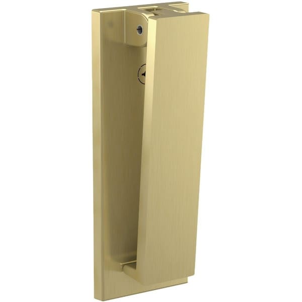 Trama 4.75 in. Reed Door Knocker, Brushed Gold, 4PK - TR3245235