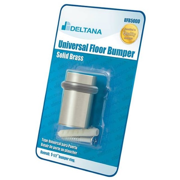 Deltana Universal Floor Bumper Blister Pack, 2" Satin Nickel - UFB5000BPU15