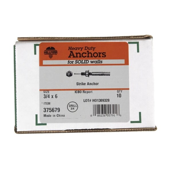 Homecare Products 375679 0.75 x 6 in. Strike Anchor - Zinc Plated Steel - HO3304864