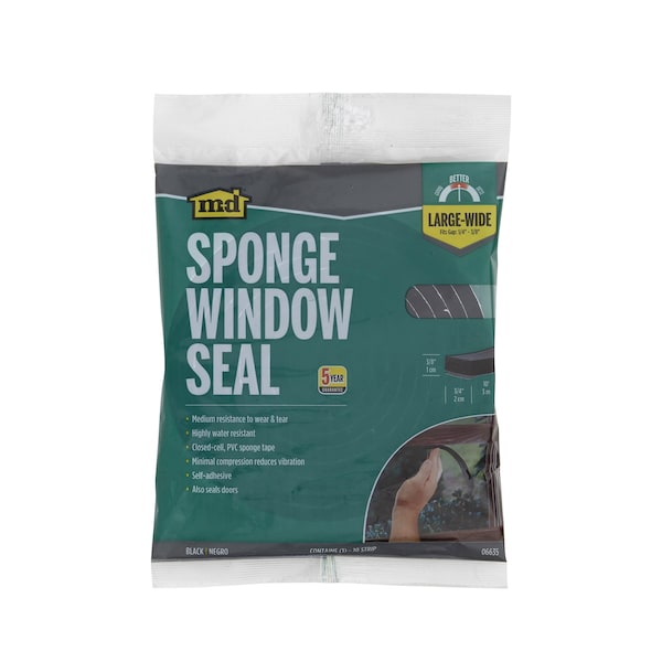 Zoro Select Foam Seal, 10 ft., 3/4 in. W, Black, Rubber - 2RRF4