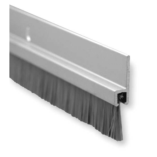 Pemko Door Bottom Sweep, 7 ft L, Aluminum, 1/4 in W, Brush Insert - 18061CNB84