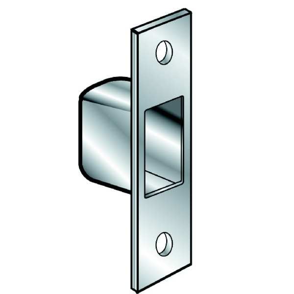 Zoro Select 1-1/4"W x 4-7/8"L, Box Stike Deadbolt Plate, Chrome - 3EJD3
