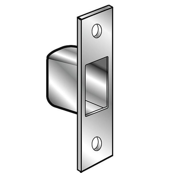 Zoro Select 1-1/4"W x 4-7/8"L, Box Stike Deadbolt Plate, Chrome - 3EJD3