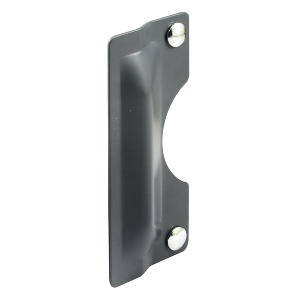 Prime-Line 3 in. x 7 in., Steel Painted Gray Door Latch Shield - U 9500