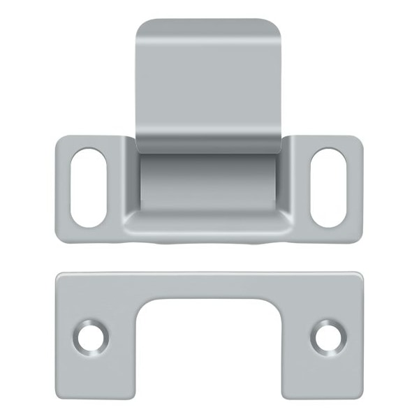 Deltana Strike Plate, Dust Cup, Adjustable, 2-3/4" X 1-1/4" Satin Chrome - SP2751U26D