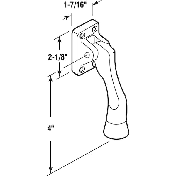 Prime-Line Cast Iron, Aluminum Finish, Drop Down Door Holder Single Pack - J 4551