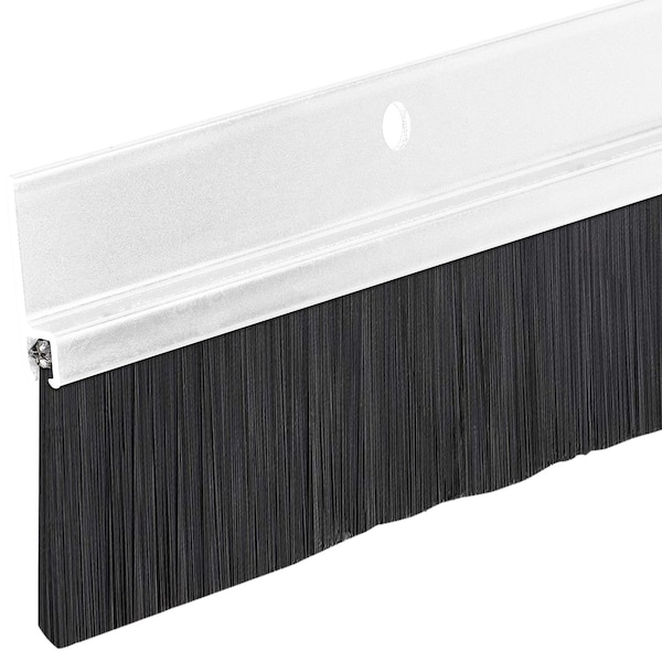 Randall 4' Clear Satin Anodized Brush Door Sweep For Gap Up To 2" - 4 FT BS-330