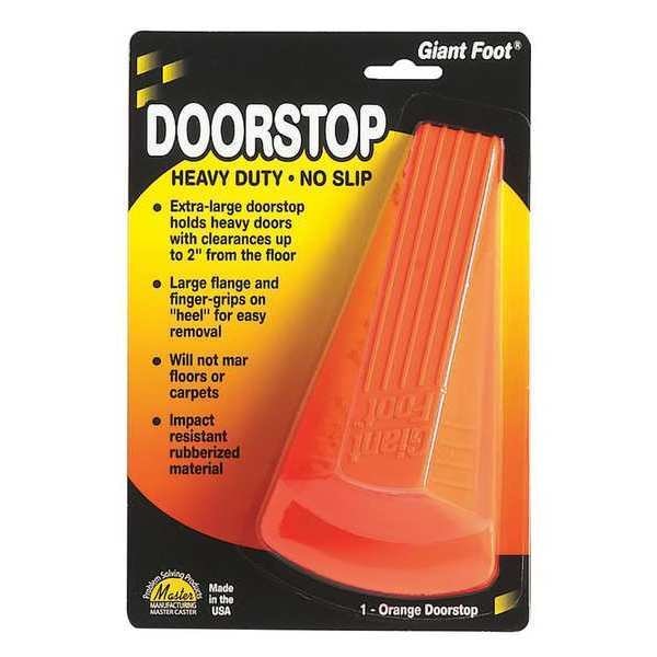 Giant Foot Door Wedge XL, Thermo Plastic, Orange, 2"H x 3-1/2"W - 29965