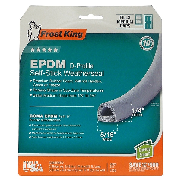 Frost King 1/4"T X 5/16"W X 17'L EPDM TP - V25GA