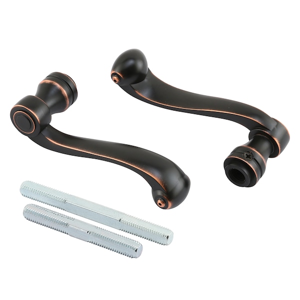 Prime-Line French Colonial Door Levers, Heavy Weighted Casting Design, Classic Bronze 1 Set - E 2666