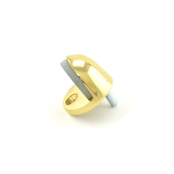 Trimco Cast Universal Dome Stop Low Rise Lip High Rise Rubber Bright Brass - 1211.605