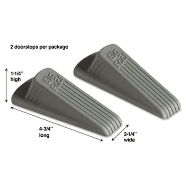 Master Caster Co Master Caster 00972 Big Foot Doorstop  No-Slip Rubber Wedge  2w x 4.75d x 1.25h  Gray  2-Pack - 972