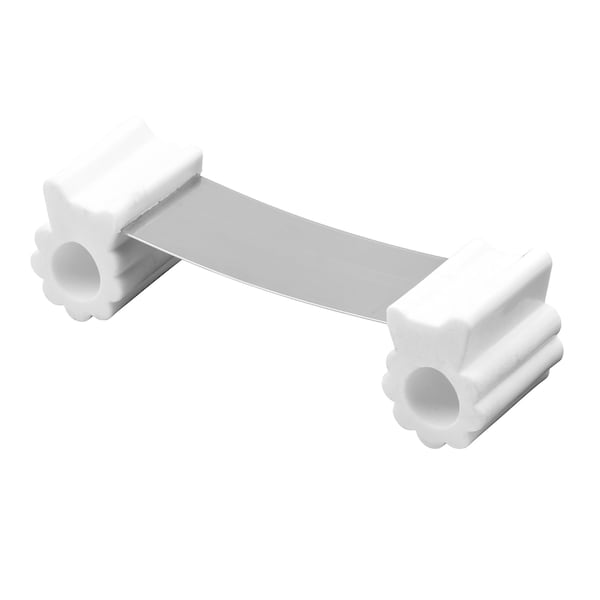 Prime-Line Door Stop, Flexible Stainless Steel Strap, White Rubber Retainers, For Doors Up To 3 in. 1 Set - U 101102