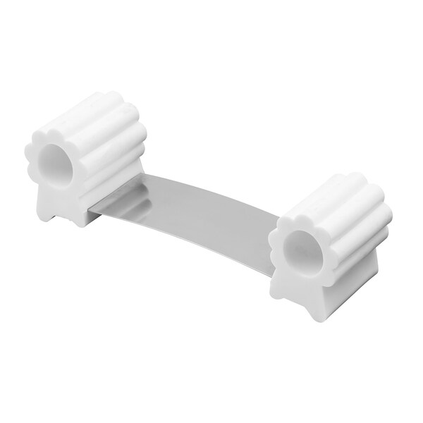 Prime-Line Door Stop, Flexible Stainless Steel Strap, White Rubber Retainers, For Doors Up To 3 in. 1 Set - U 101102