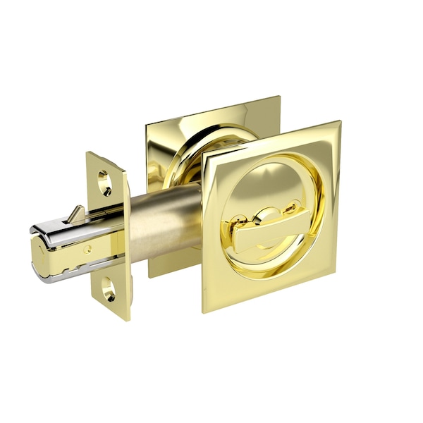 Richelieu 2 716inch 62 mm Square Pocket Door Privacy Pull, Bright Brass - 17SBB42