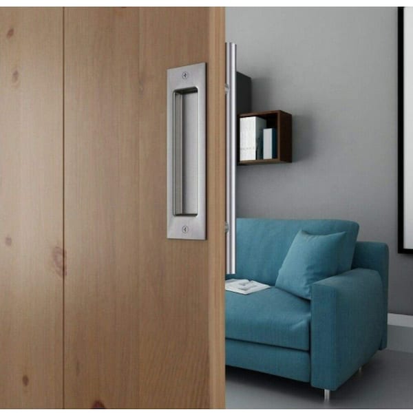 Quiet Glide Satin Nickel Ladder Handle and Recessed Door Pull Hardware Set - NT.1499.02.02