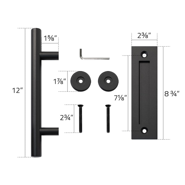 Quiet Glide Satin Nickel Ladder Handle and Recessed Door Pull Hardware Set - NT.1499.02.02