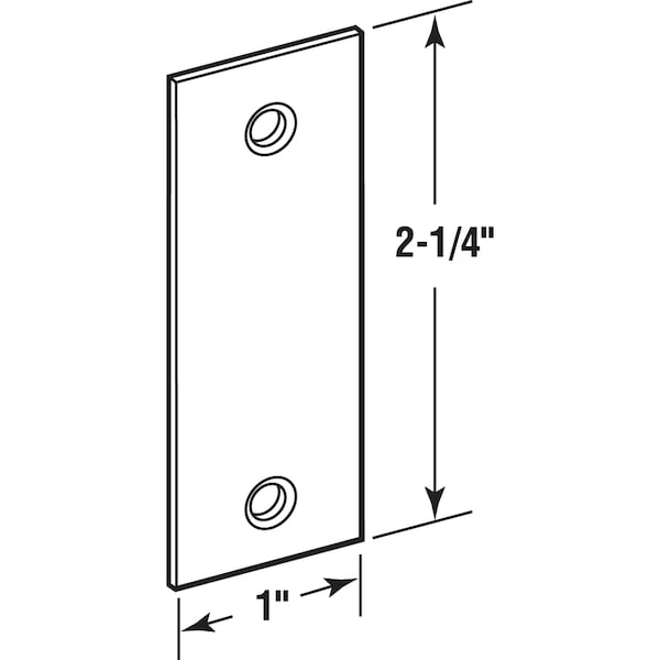 Prime-Line Steel Door Edge Hole Filler Plate, 1 in., Gray Finish Single Pack - U 9520