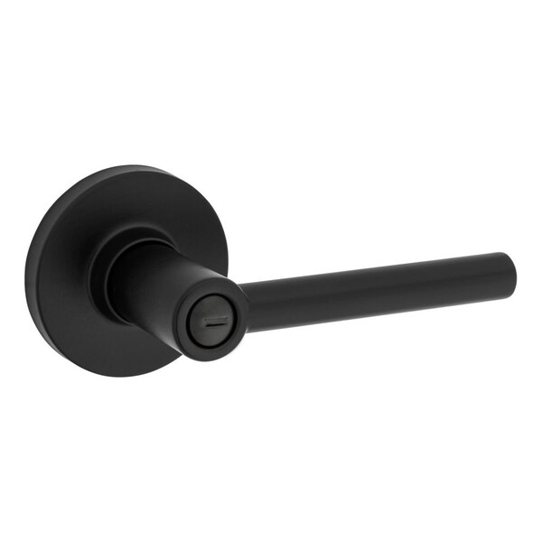 Safelock Reminy Lever Round Rose Push Button Privacy Lock with RCAL Latch and RCS Strike Matte Black Finish - SL4000RELRDT-514