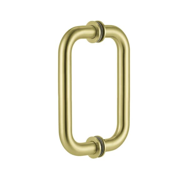 Richelieu 6inch 152 mm Center to Center Tubular BacktoBack Pull for Glass Shower Door, Satin Brass - SDTRDB07506160