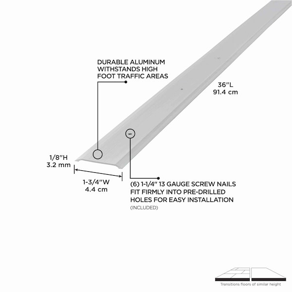 M-D Building Products 1-3/4 In. X 36 In. Silver Aluminum Seam Binder w/ Screw Nails - 06684