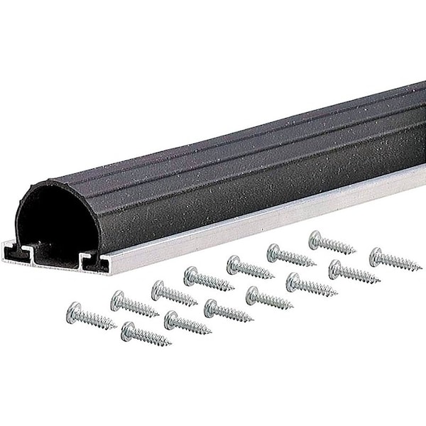 M-D Building Products Garage Door Weatherstrip, 158 in W, 234 in Thick, 18 ft L, Aluminum, Black - 87668