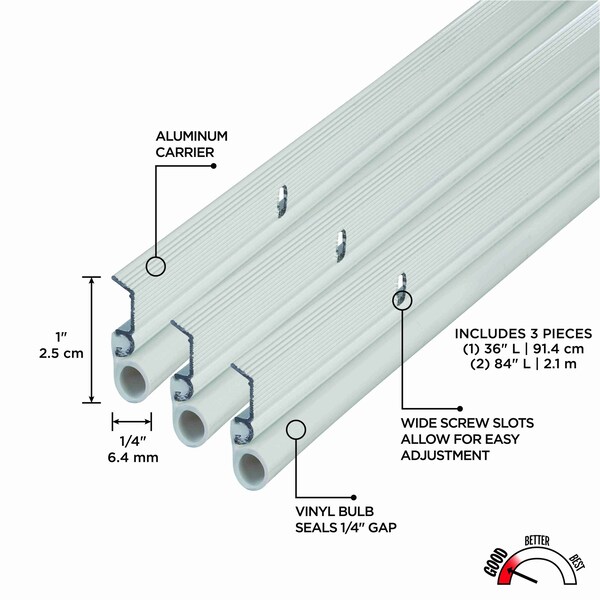 M-D Building Products White Aluminum and Vinyl Screw-on Top and Sides Door Seal Kit - 01958