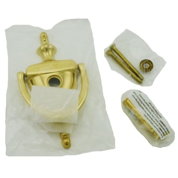 Ives Commercial Solid Brass Door Knocker with U701 UL Viewer Bright Brass Finish - 0231252U605
