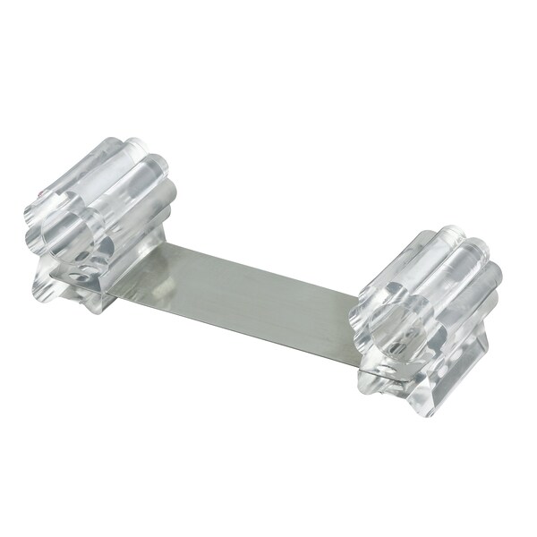 Prime-Line Door Stop, Flexible Stainless Steel Strap, Clear Rubber Retainers, For Doors Up To 3 in. 1 Set - U 101101