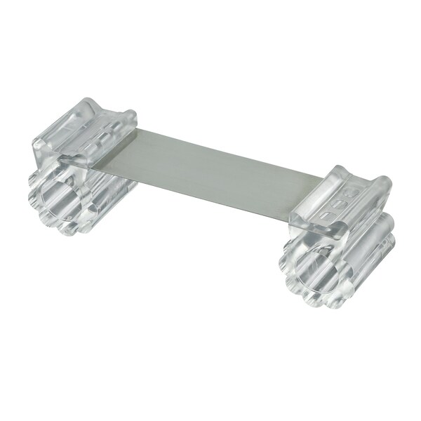 Prime-Line Door Stop, Flexible Stainless Steel Strap, Clear Rubber Retainers, For Doors Up To 3 in. 1 Set - U 101101