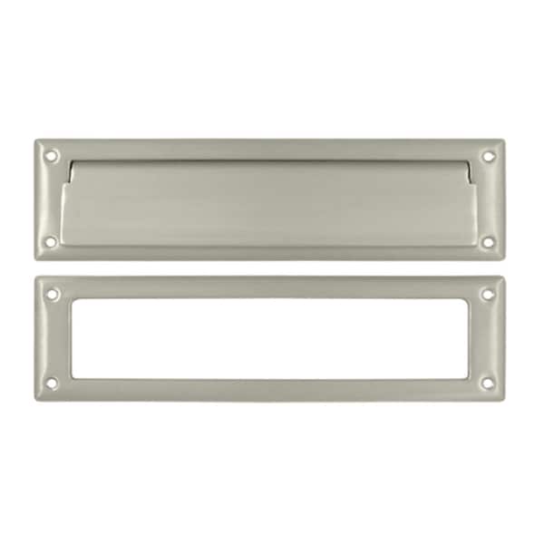 Patioplus 13.12 in. Mail Slot with Interior Frame, Satin Nickel - Solid - PA2667158