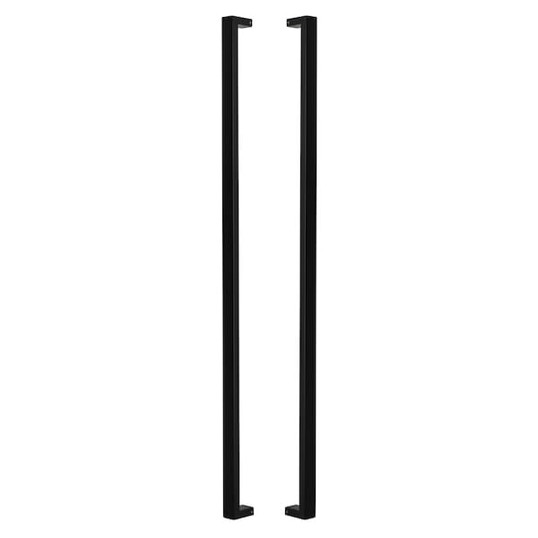 Sure-Loc Hardware Sure-Loc Hardware 48 Square Long Door Pull, Double-Sided, Flat Black - PL-2SQ48 FBL