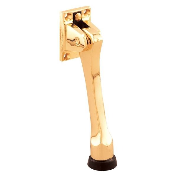 Primeline Tools Door Holder, 4-3/4 in. Drop Down, Heavy Duty Diecast, Brass Plated (Single Pack) - MP4572