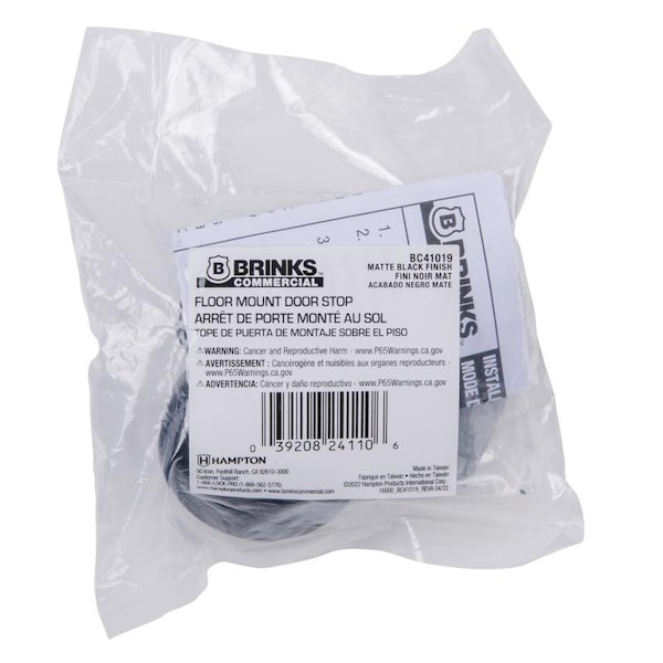 Brinks Commercial Brinks Commercial Steel Matte Brass/Black Door Stop Mounts to floor 1.75 in. - BC41019