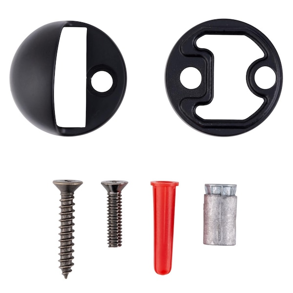 Brinks Commercial Brinks Commercial Steel Matte Brass/Black Door Stop Mounts to floor 1.75 in. - BC41019