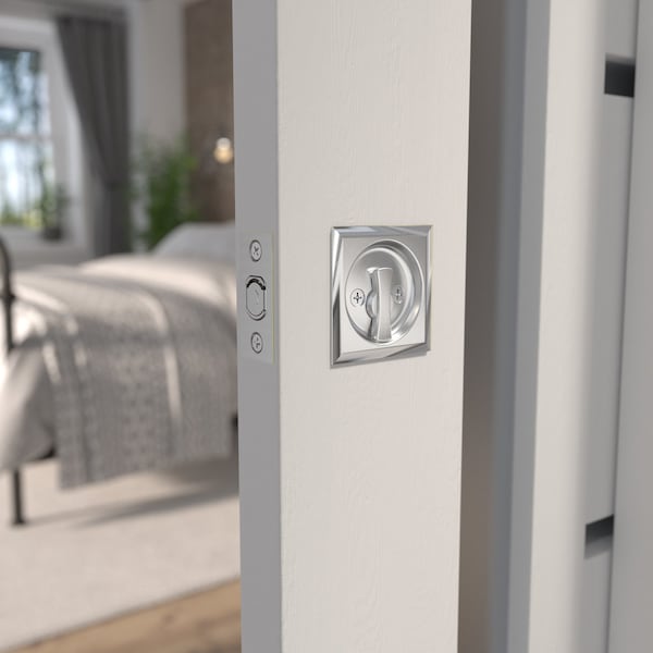 Richelieu 2 716inch 62 mm Square Pocket Door Privacy Pull, Brushed Chrome - 17SBC42