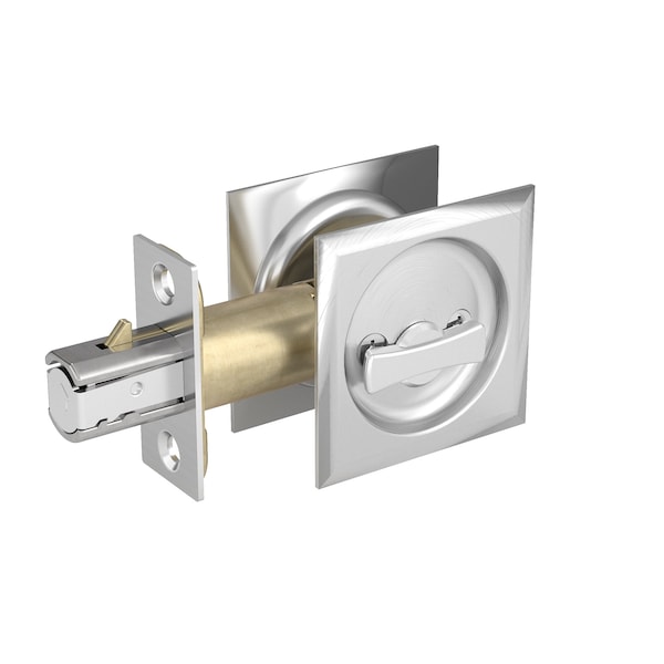 Richelieu 2 716inch 62 mm Square Pocket Door Privacy Pull, Brushed Chrome - 17SBC42
