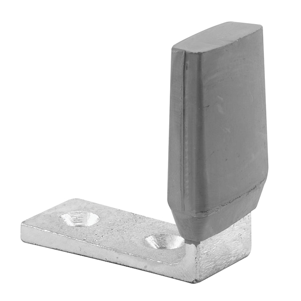 Prime-Line Door Stop, 2-11/16 in. Height, Steel, Brushed Aluminum, Gray Rubber Bumper Single Pack - 658-1022