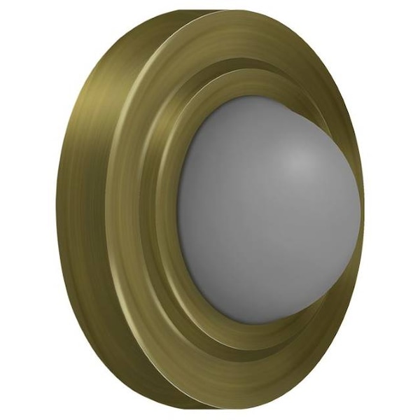 Deltana Convex Flush Bumper 2-3/8" Diameter Antique Brass - WBC238U5