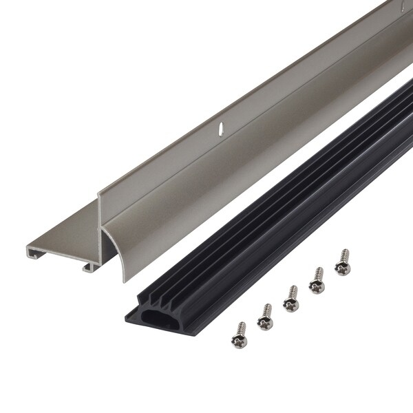 M-D Building Products 36 in. Satin Nickel Aluminum L-Shape Screw-on Under Door Seal - 48998
