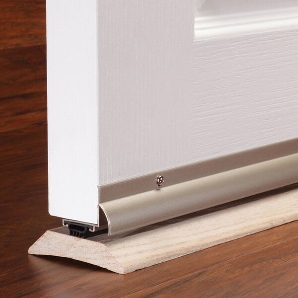 M-D Building Products 36 in. Satin Nickel Aluminum L-Shape Screw-on Under Door Seal - 48998