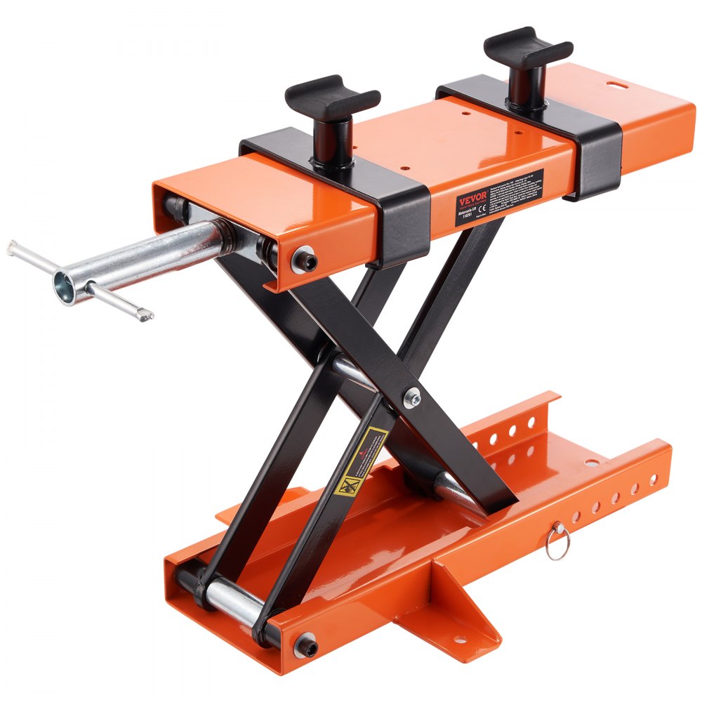 VEVOR Motorcycle Lift, 500 kg Motorcycle Center Scissor Lift Jack with Saddle & Safety Pin, Steel Motorcycle Jack Hoist Stand for Street Bikes, Cruiser Bikes, Touring Motorcycles - MTCSJJCSB1100PWQ4V0