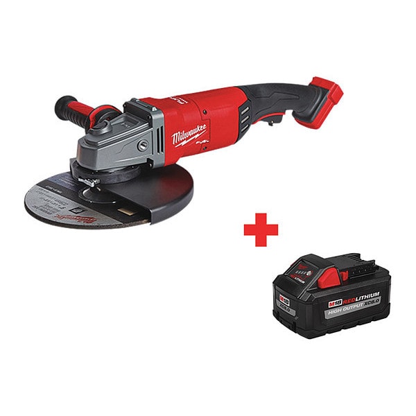Milwaukee Tool Battery Included Angle Grinder, 18V DC, 9 in Wheel Dia. - 2785-20, 48-11-1880