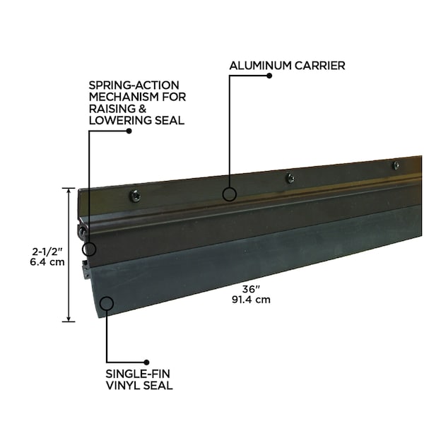 M-D Building Products 36 in. Bronze Aluminum and Vinyl Flex-O-Matic Screw-on Door Sweep - 07153