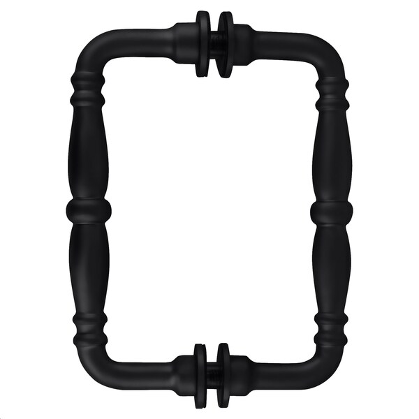 Cr Laurence Matte Black 6-in Victorian Style Back-to-Back Pull Handle - V1C6X6MBL