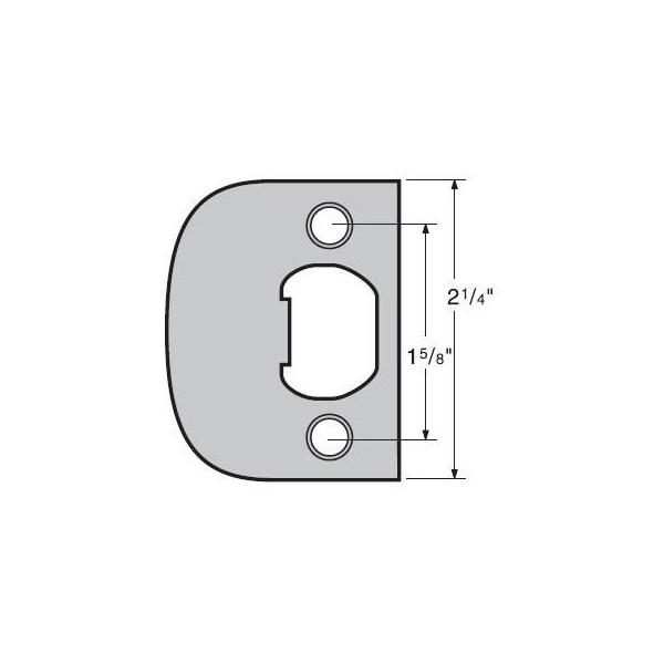 Kwikset Square Corner Full Lip Strike, Polished Chrome - 83437-036