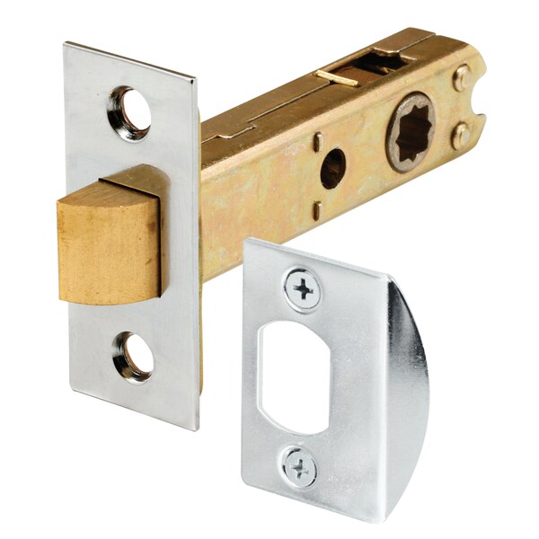 Prime-Line Passage Door Latch, 9/32 in. and 1/4 in. Square Drive, Steel, Chrome - E 2440
